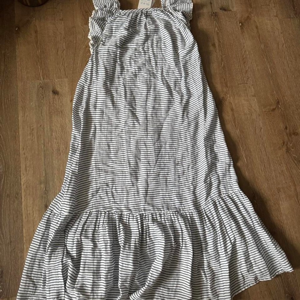 Mer St. Barth NWT Eva Women's Ruffle Sundress in Marine‎ Stripe Size L